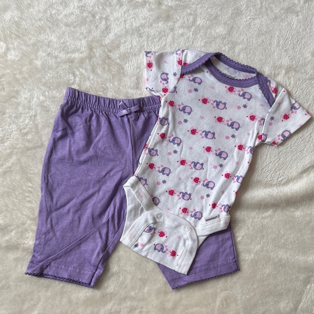Purple and White Newborn Set